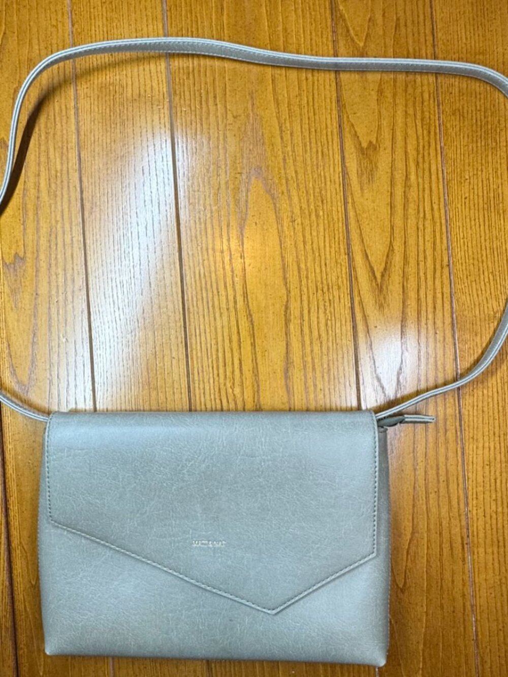 Matt & Nat Grey Vegan Leather Envelope Crossbody Bag- Like New
